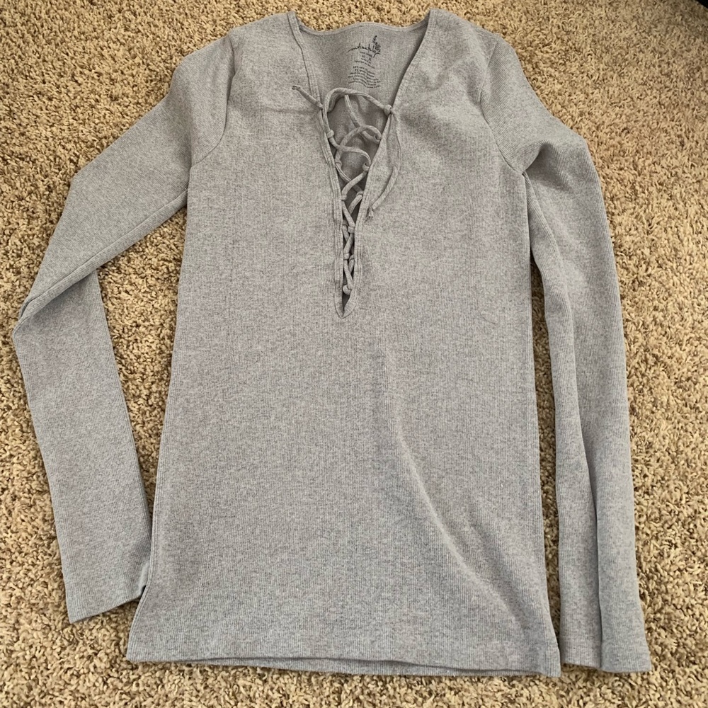 NWOT FREE PEOPLE tie front top